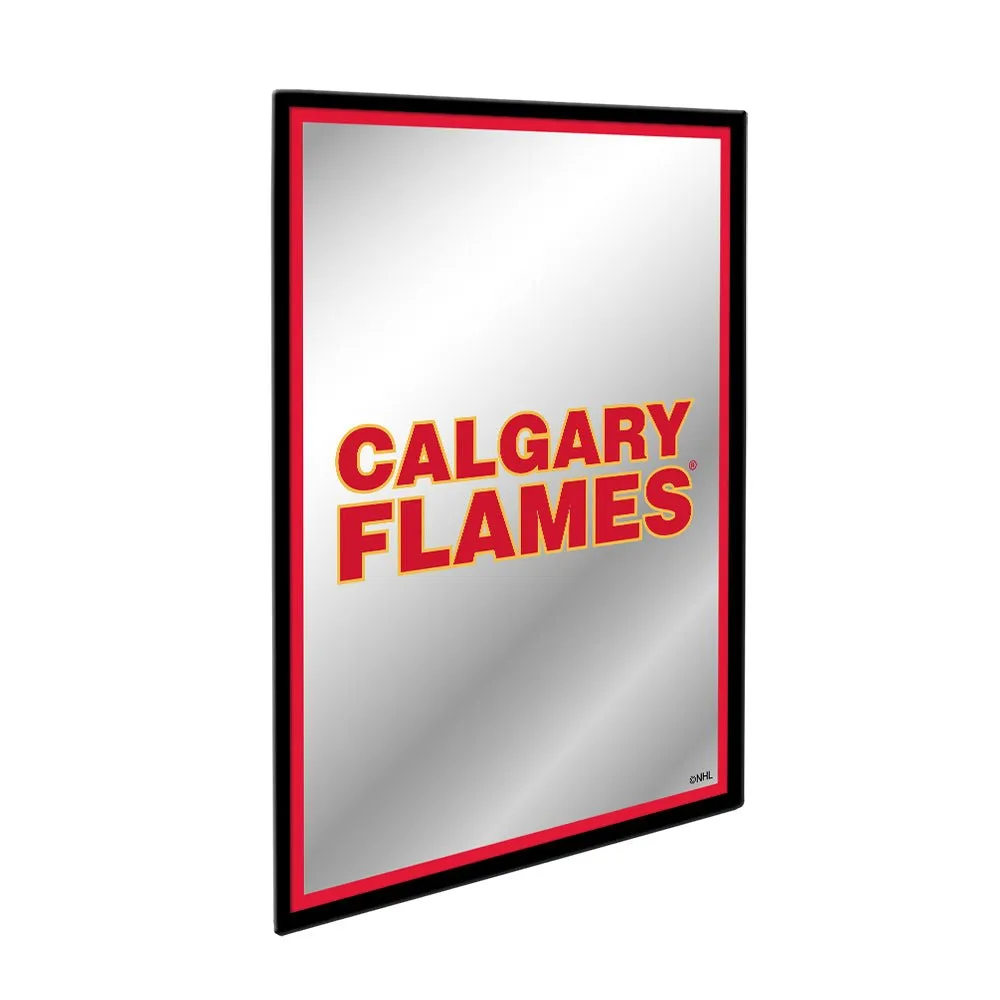 Calgary Flames: Logo - Framed Mirrored Wall Sign