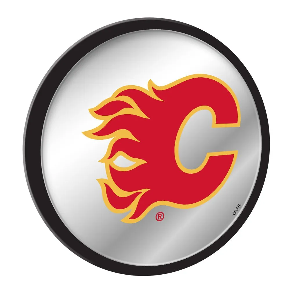 Calgary Flames: Modern Disc Mirrored Wall Sign