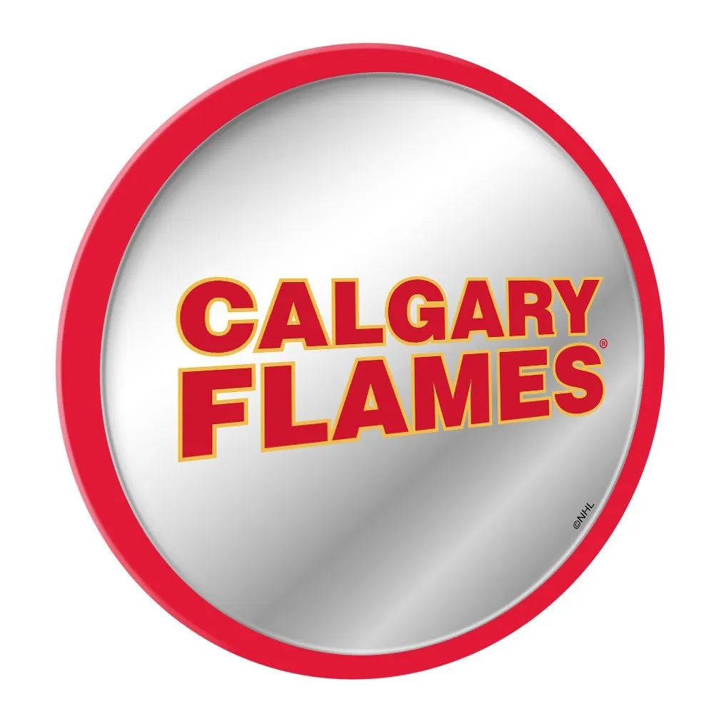 Calgary Flames: Secondary Logo - Modern Disc Mirrored Wall Sign