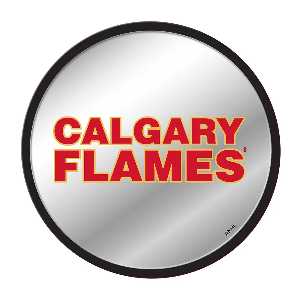 Calgary Flames: Secondary Logo - Modern Disc Mirrored Wall Sign