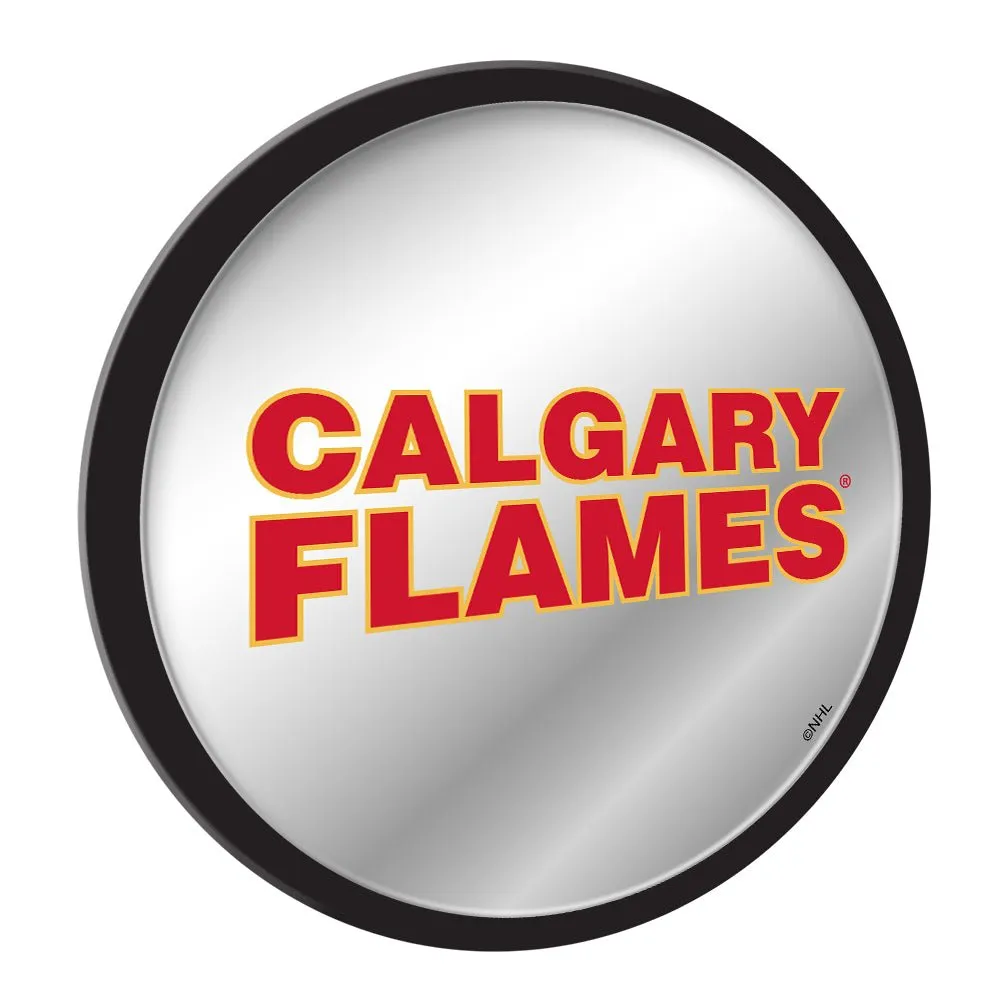 Calgary Flames: Secondary Logo - Modern Disc Mirrored Wall Sign