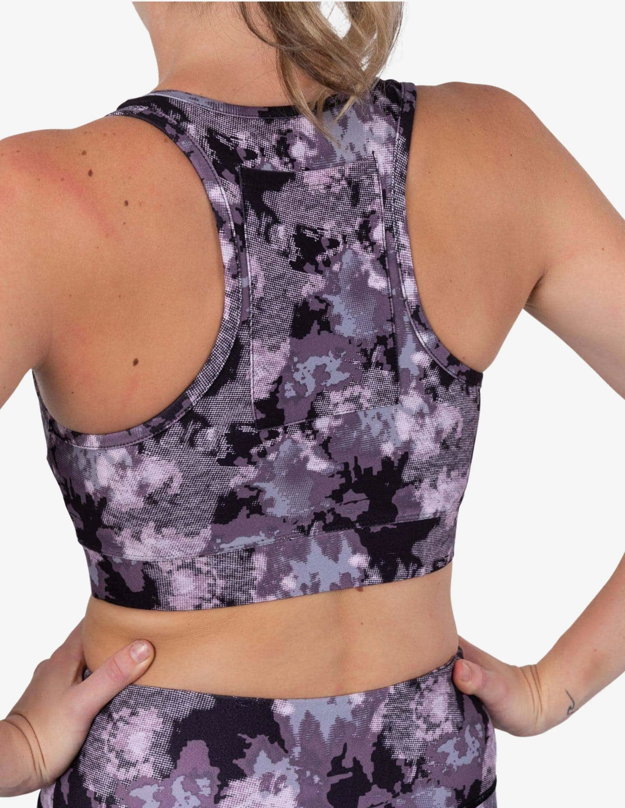 Camo Printed Sports Bra Pink