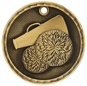Cheer 3-D 2" Medal