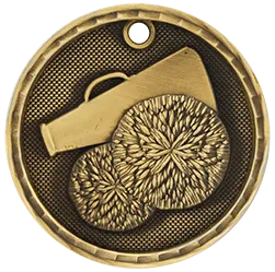 Cheer 3-D 2" Medal