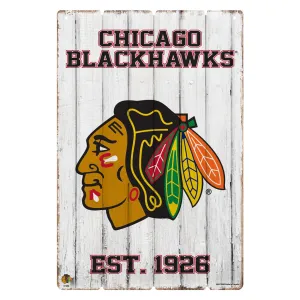 Chicago Blackhawks 24x16 Established Faux Wood Sign