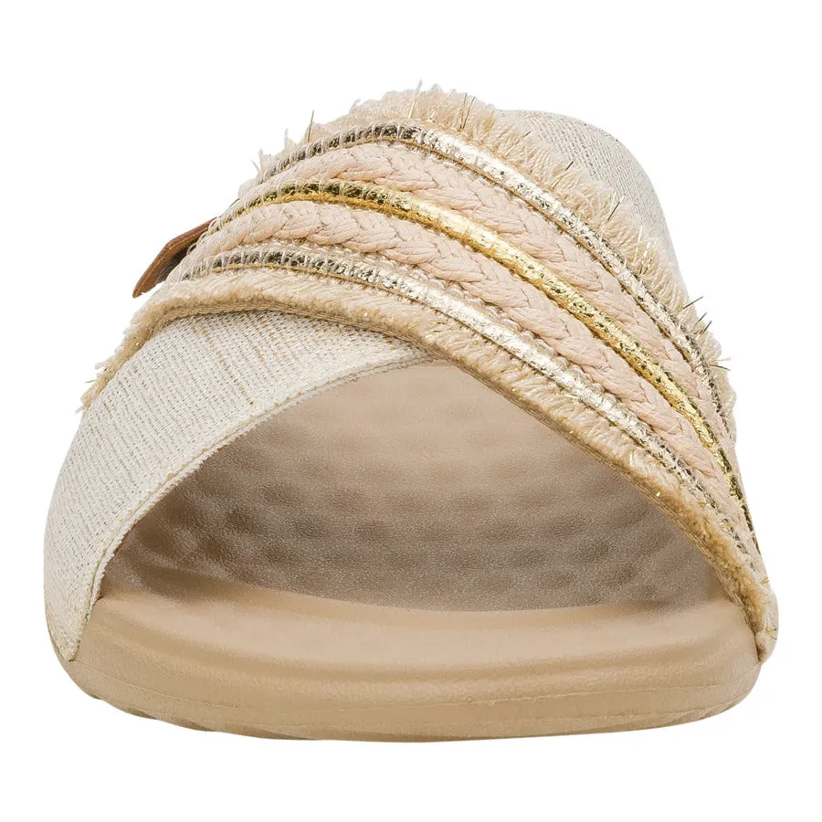 Christi Slide Novelty Fringe - Natural/Gold