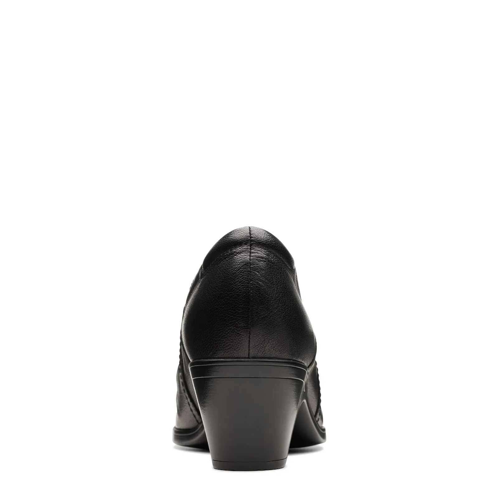 Clarks Women's Emily2 Cove Pump, Black Leather, 7.5 Wide