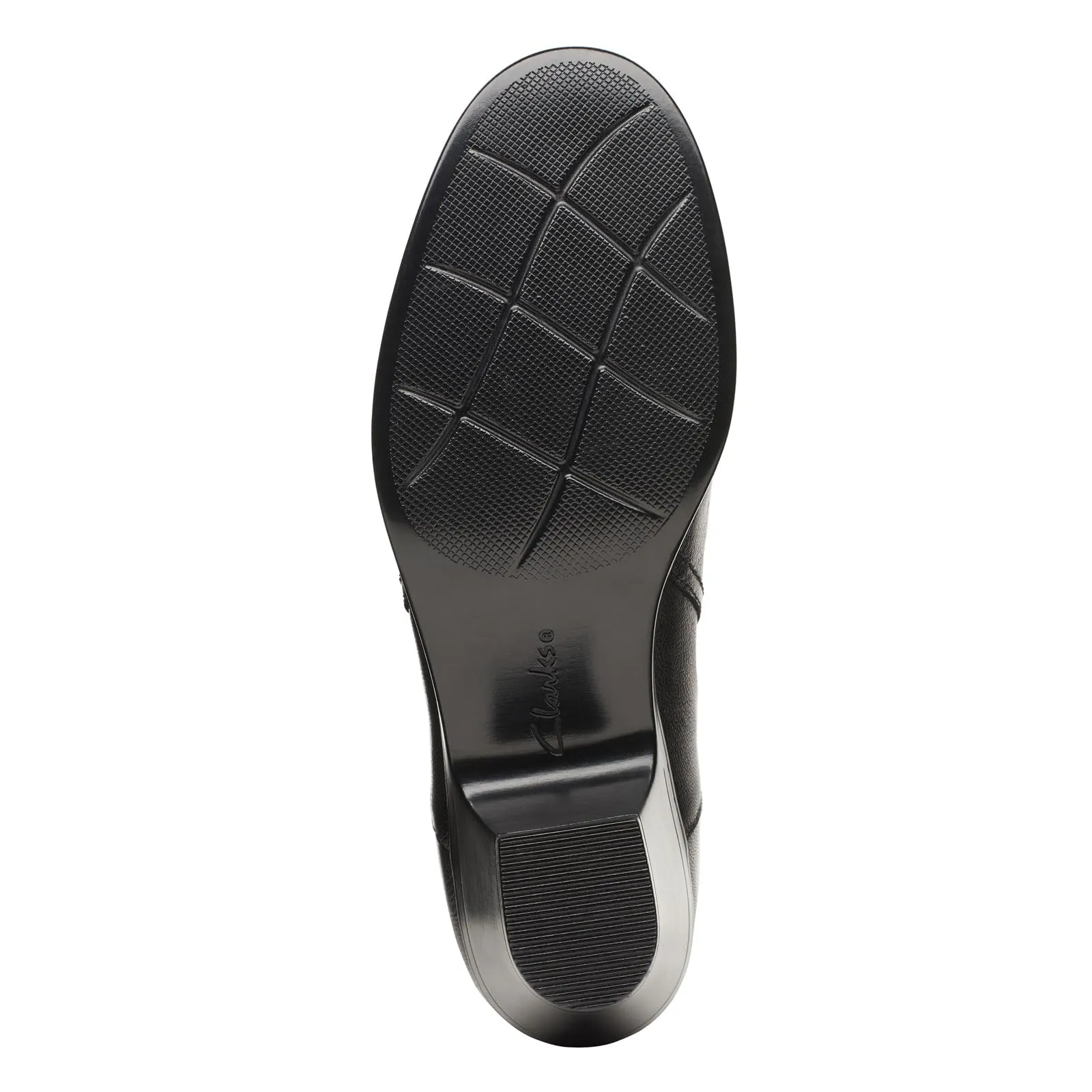 Clarks Women's Emily2 Cove Pump, Black Leather, 7.5 Wide