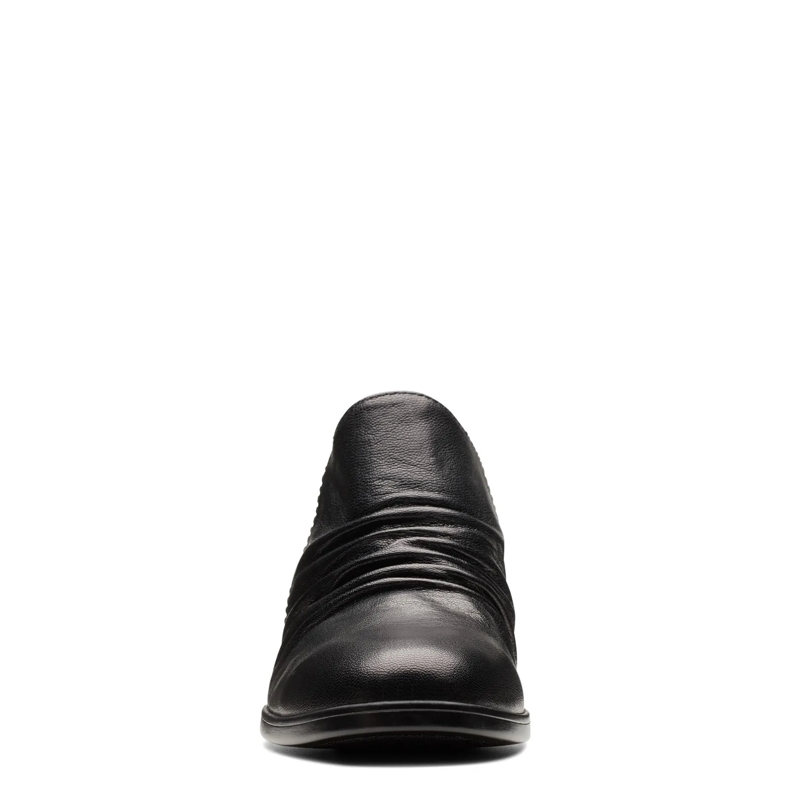 Clarks Women's Emily2 Cove Pump, Black Leather, 7.5 Wide