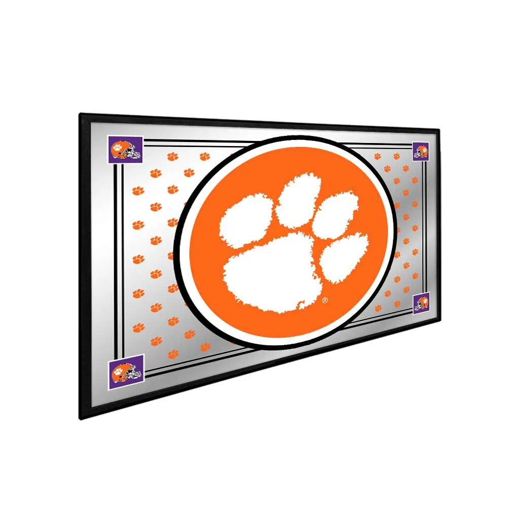 Clemson Tigers: Paw Print, Team Spirit - Framed Mirrored Wall Sign