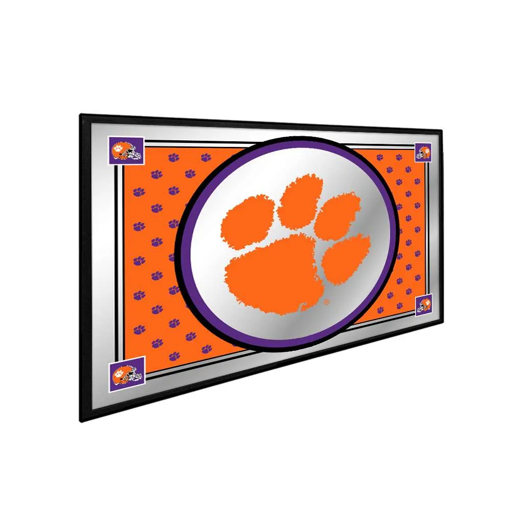 Clemson Tigers: Paw Print, Team Spirit - Framed Mirrored Wall Sign