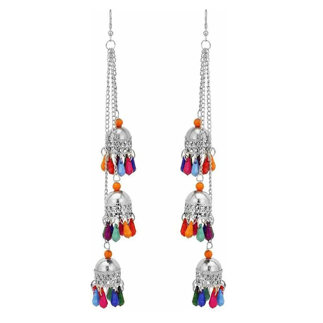 Combo of 4 Oxidized Chandbali Layered Jhumki