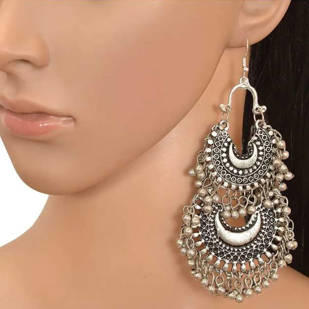 Combo of 4 Oxidized Chandbali Layered Jhumki