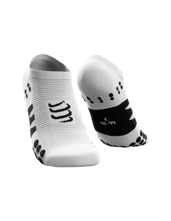 Compressport Unisex's No Show Socks - White/Black