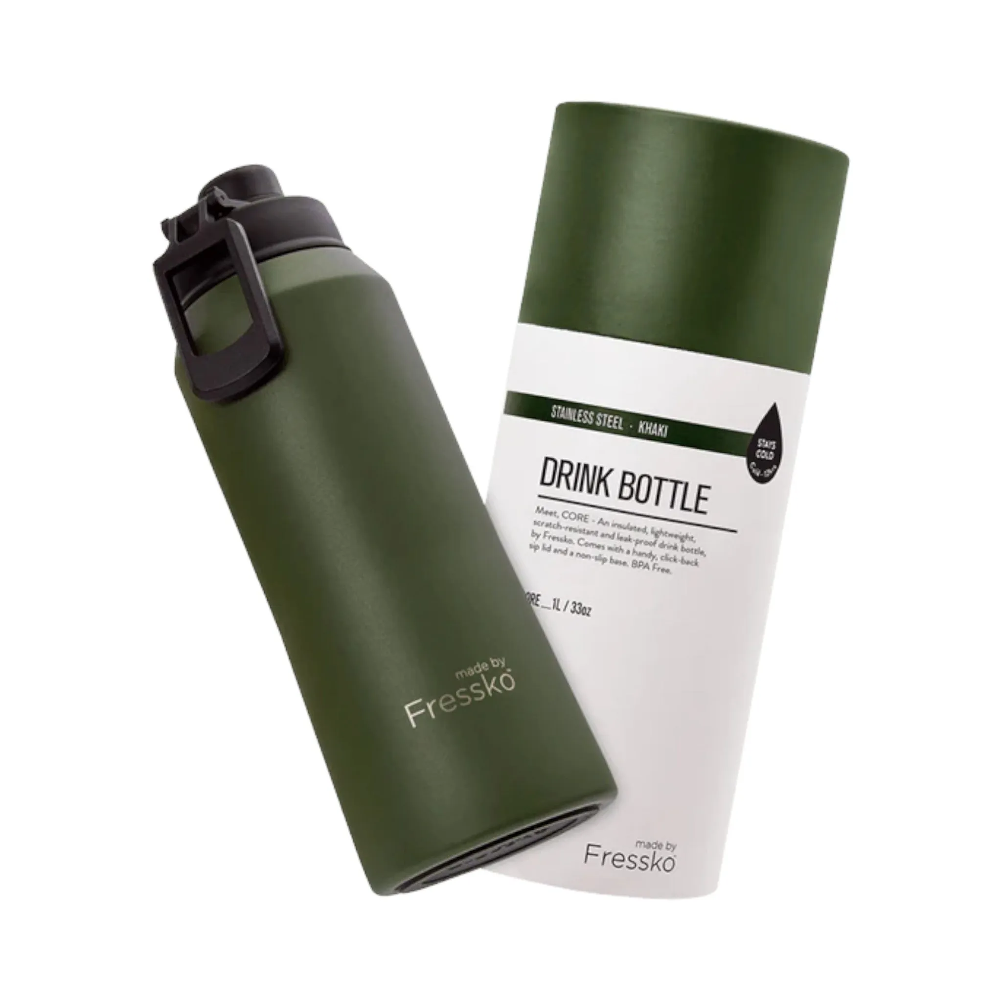 Core 1 Litre Drink Bottle Khaki