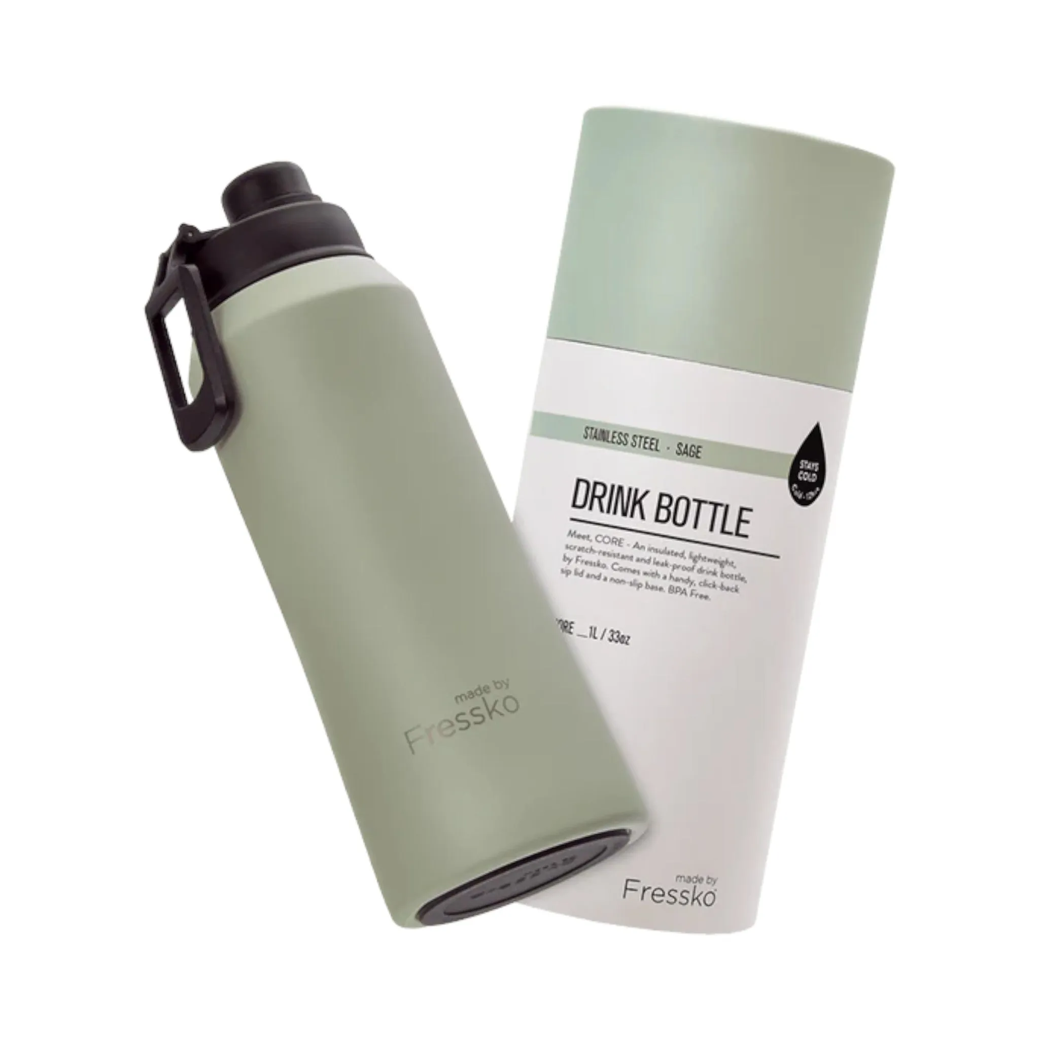 Core 1 Litre Drink Bottle Sage