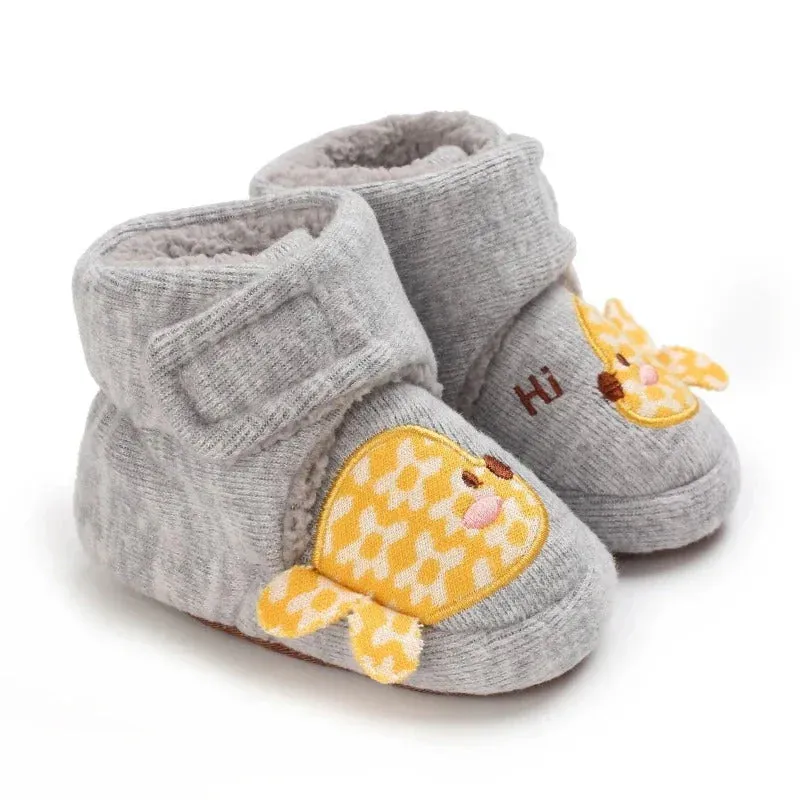 Cozy And Safe - Warm Baby Shoes With Animal Design