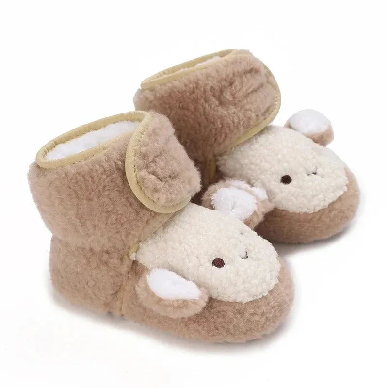 Cozy And Safe - Warm Baby Shoes With Animal Design