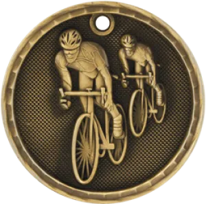 Cyclists 3-D 2" Medal