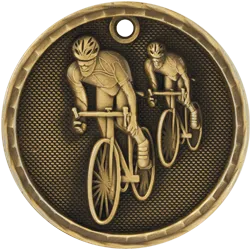 Cyclists 3-D 2" Medal