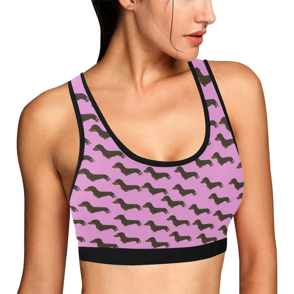 Dachshund Sports Bra - Pink