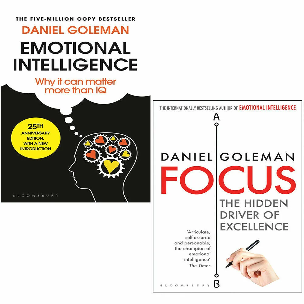 Daniel Goleman Collection 2 Books Set Focus, Emotional Intelligence