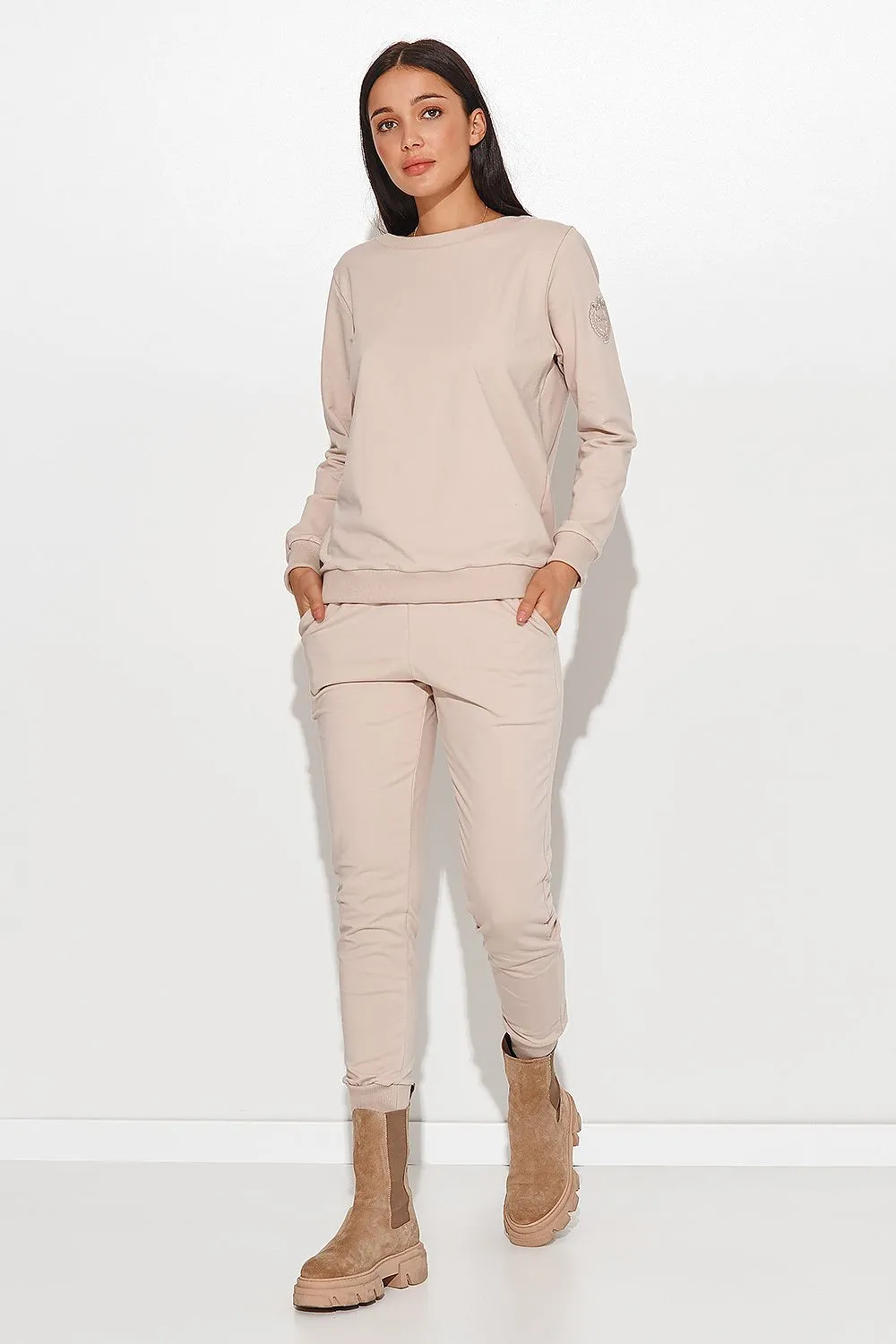 Delicate Patch Blouse Pants Set