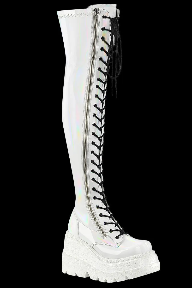 DemoniaCult SHAKER-374 White Boots