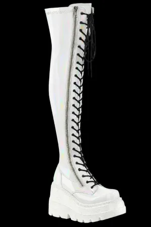 DemoniaCult SHAKER-374 White Boots