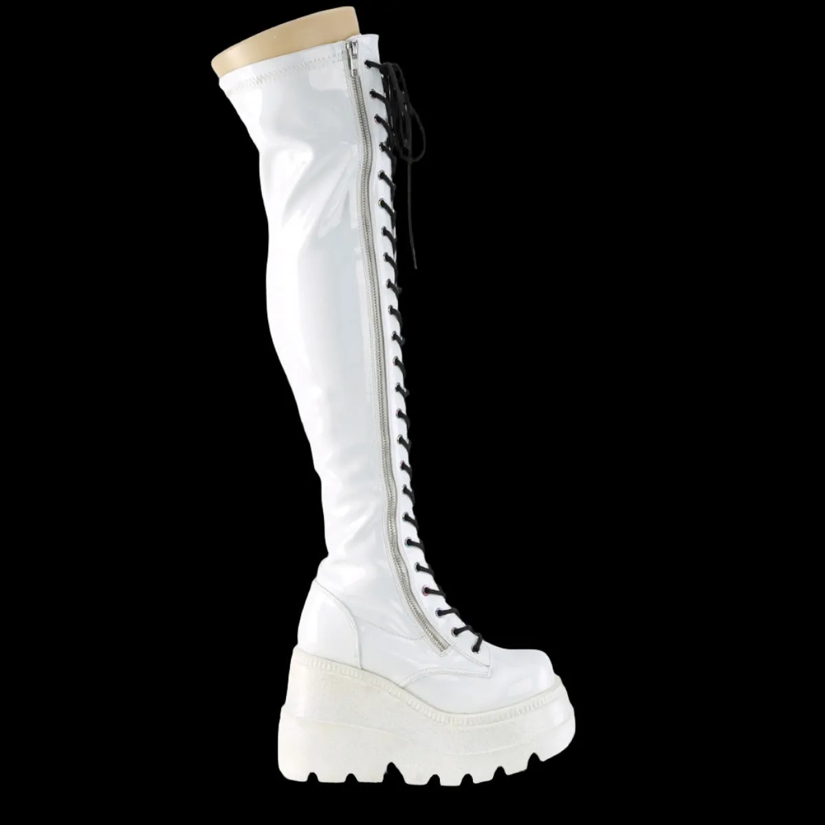DemoniaCult SHAKER-374 White Boots