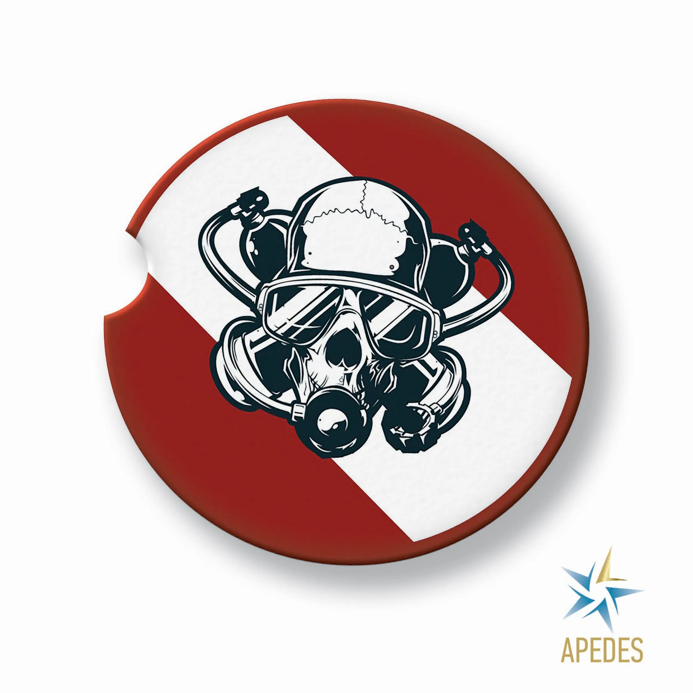 Diver Skull Car Cup Holder Coaster (Set of 2)
