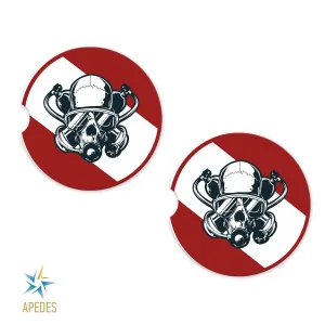 Diver Skull Car Cup Holder Coaster (Set of 2)