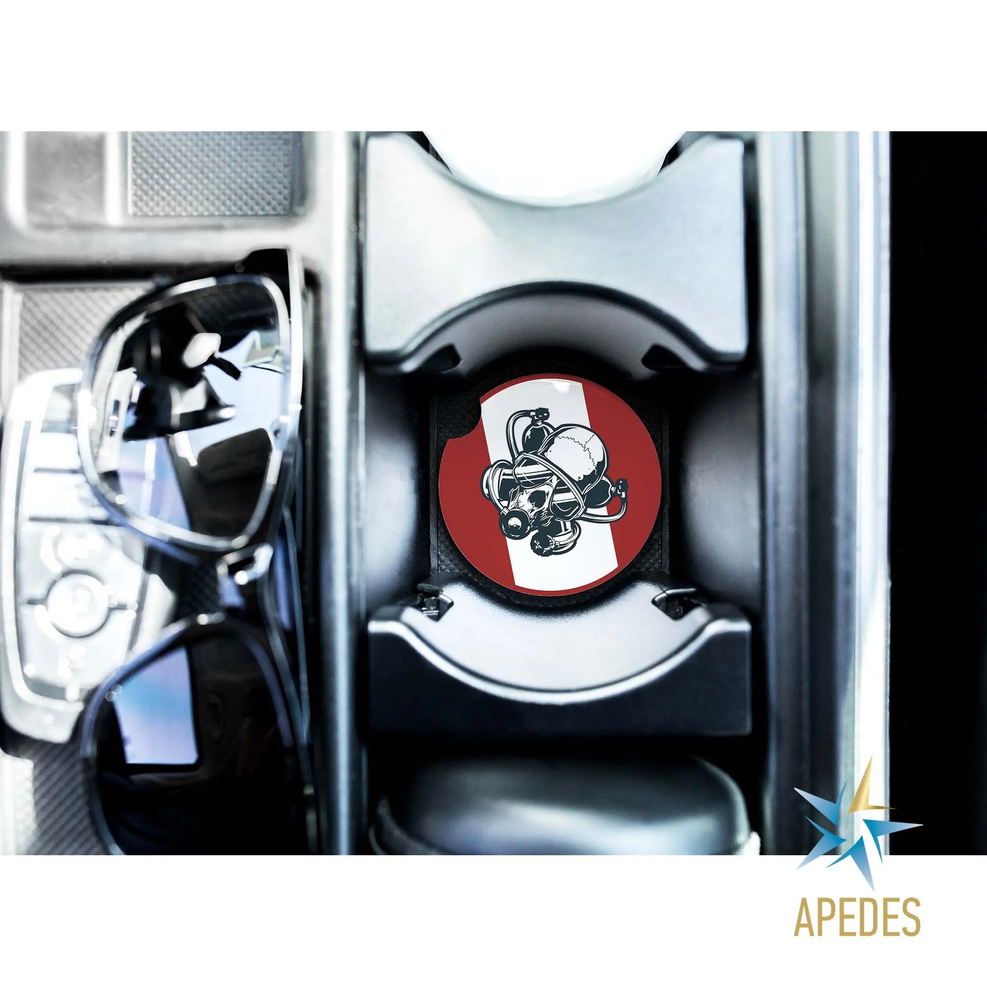 Diver Skull Car Cup Holder Coaster (Set of 2)