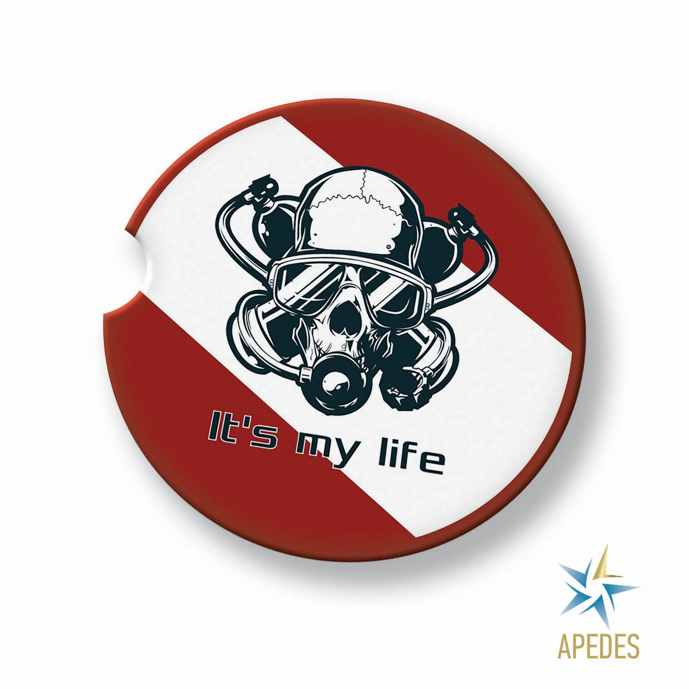 Diver Skull Car Cup Holder Coaster (Set of 2)