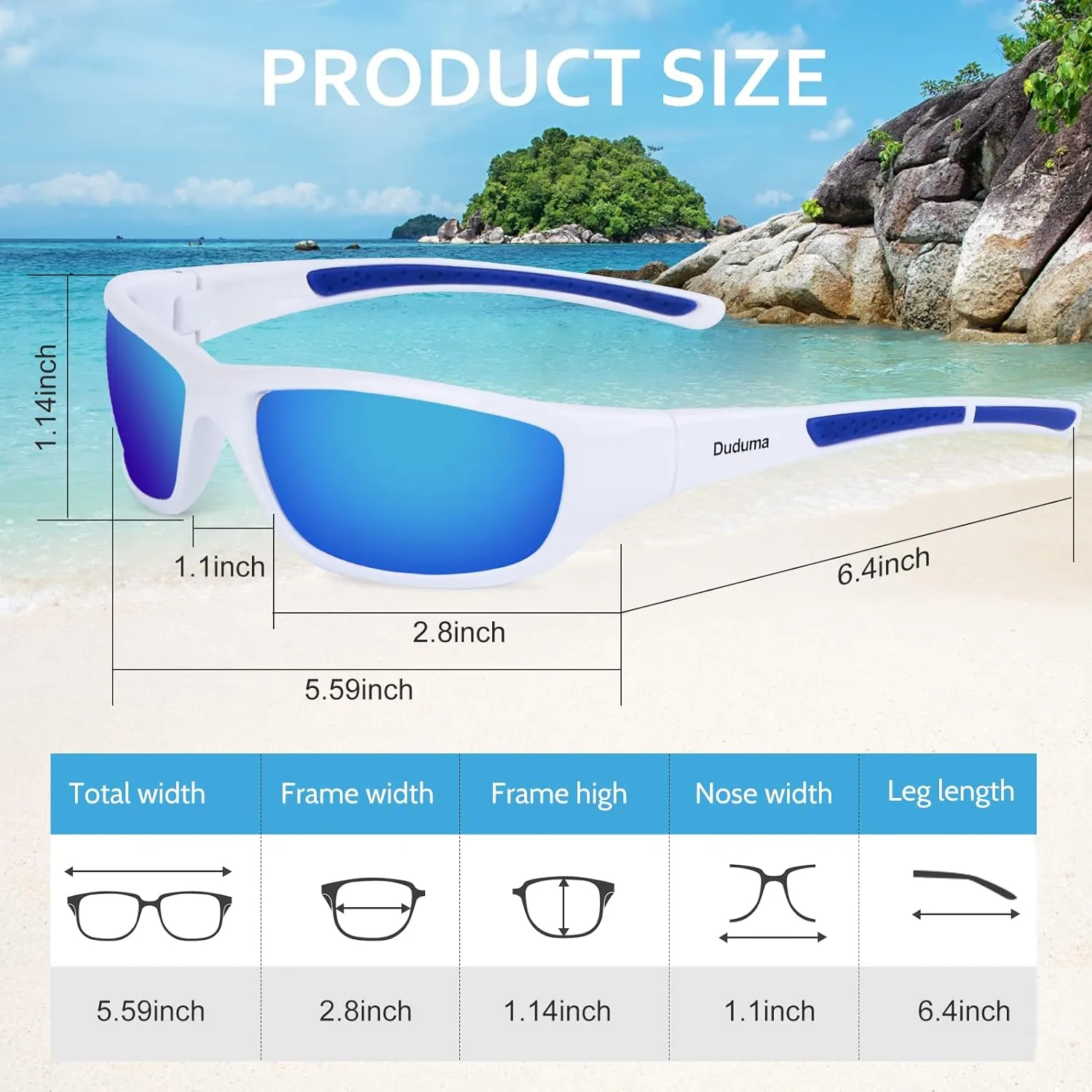 Duduma Sports Polarized Sunglasses for Men Women Baseball Cycling Golf Fishing Sun Glasses UV Blocking Tr8116