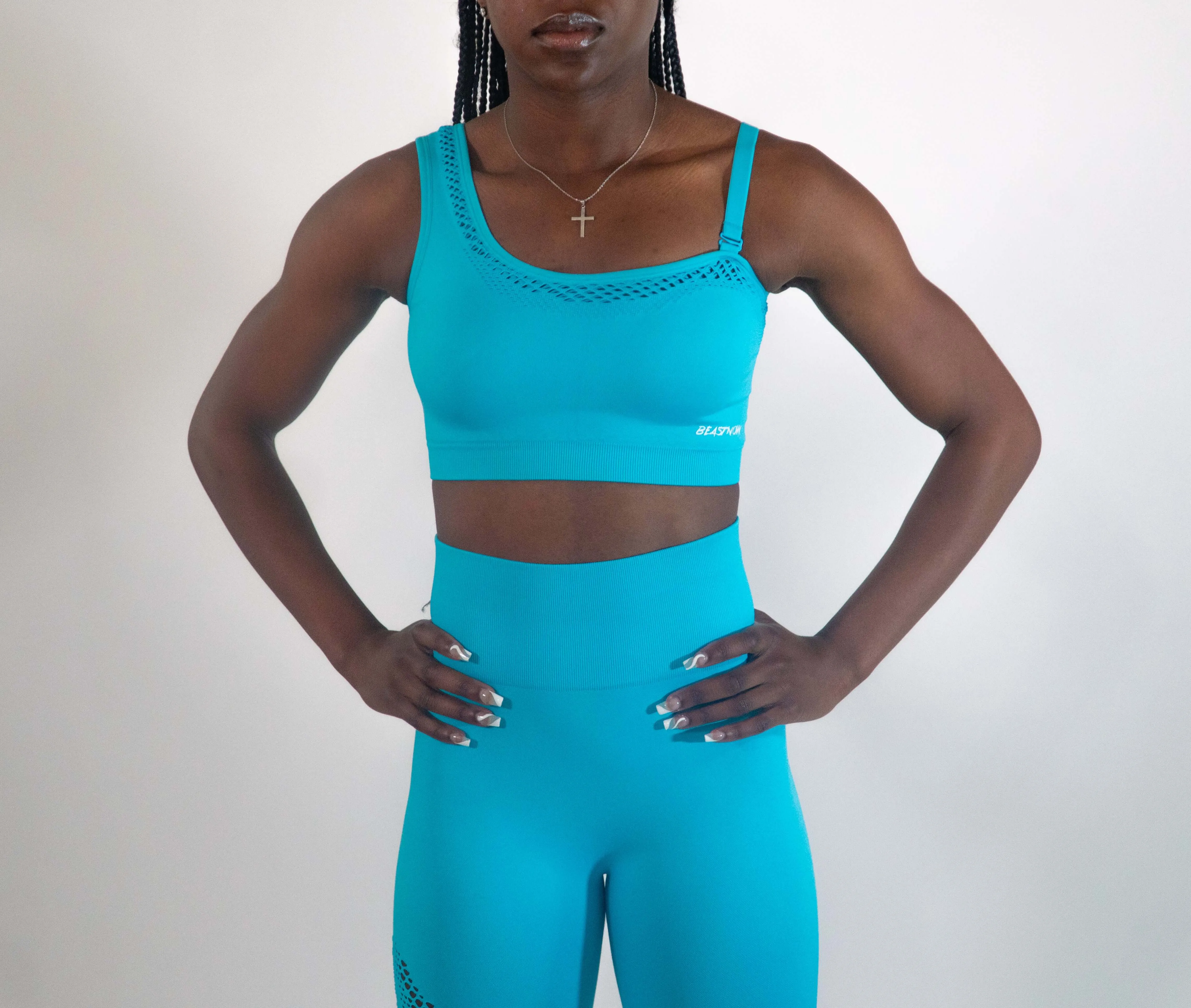 Edgy Sports Bra Aqua