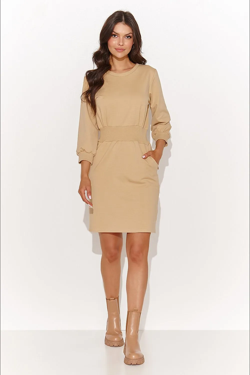 Elegant Draped Shift Dress