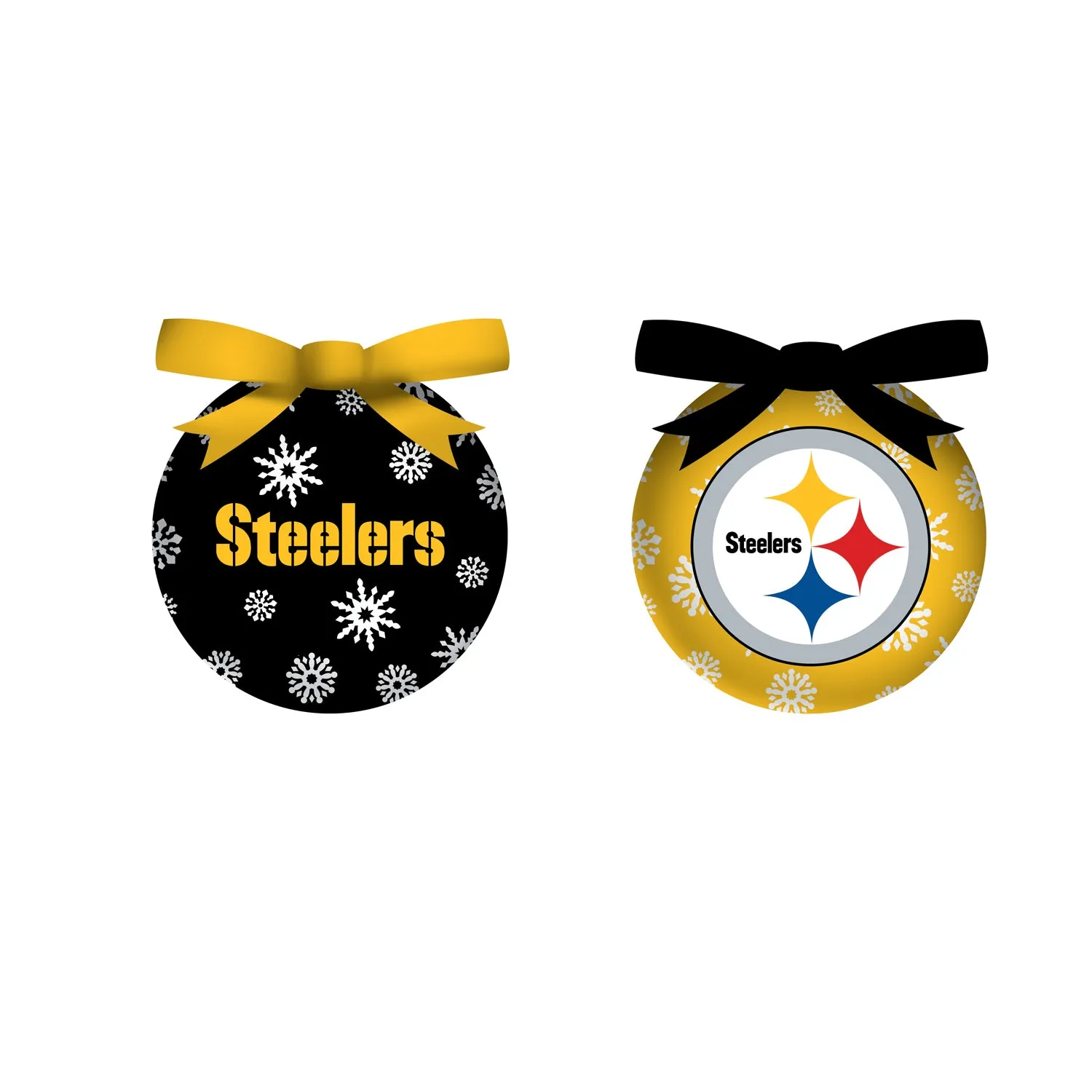 Evergreen LED Boxed Ornament Set of 6, Pittsburgh Steelers, 3'' x 3 '' x 3'' inches
