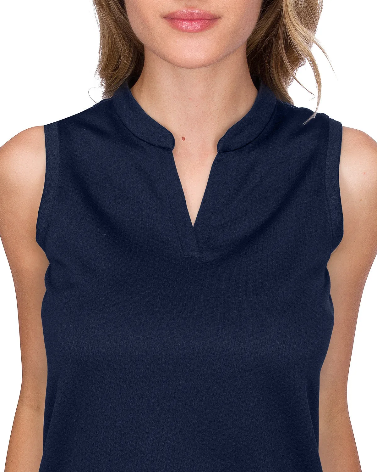 Extreme Deal - Women's Waffle-Textured Collarless Golf Polo