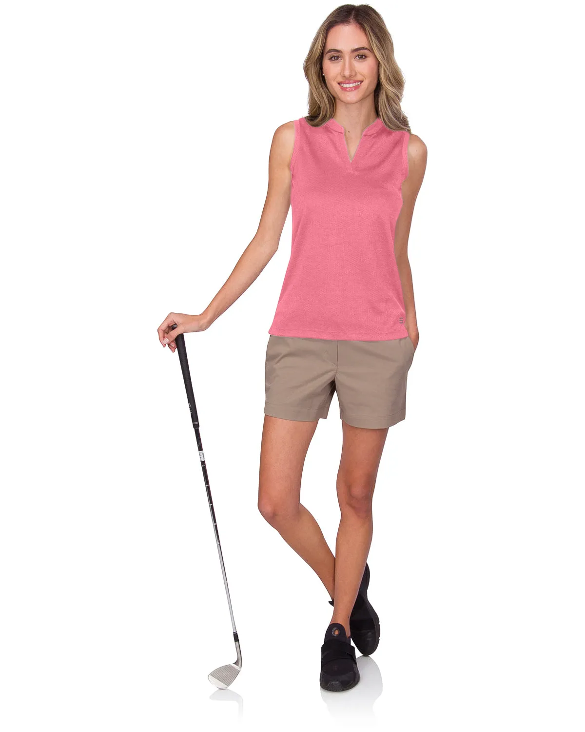 Extreme Deal - Women's Waffle-Textured Collarless Golf Polo