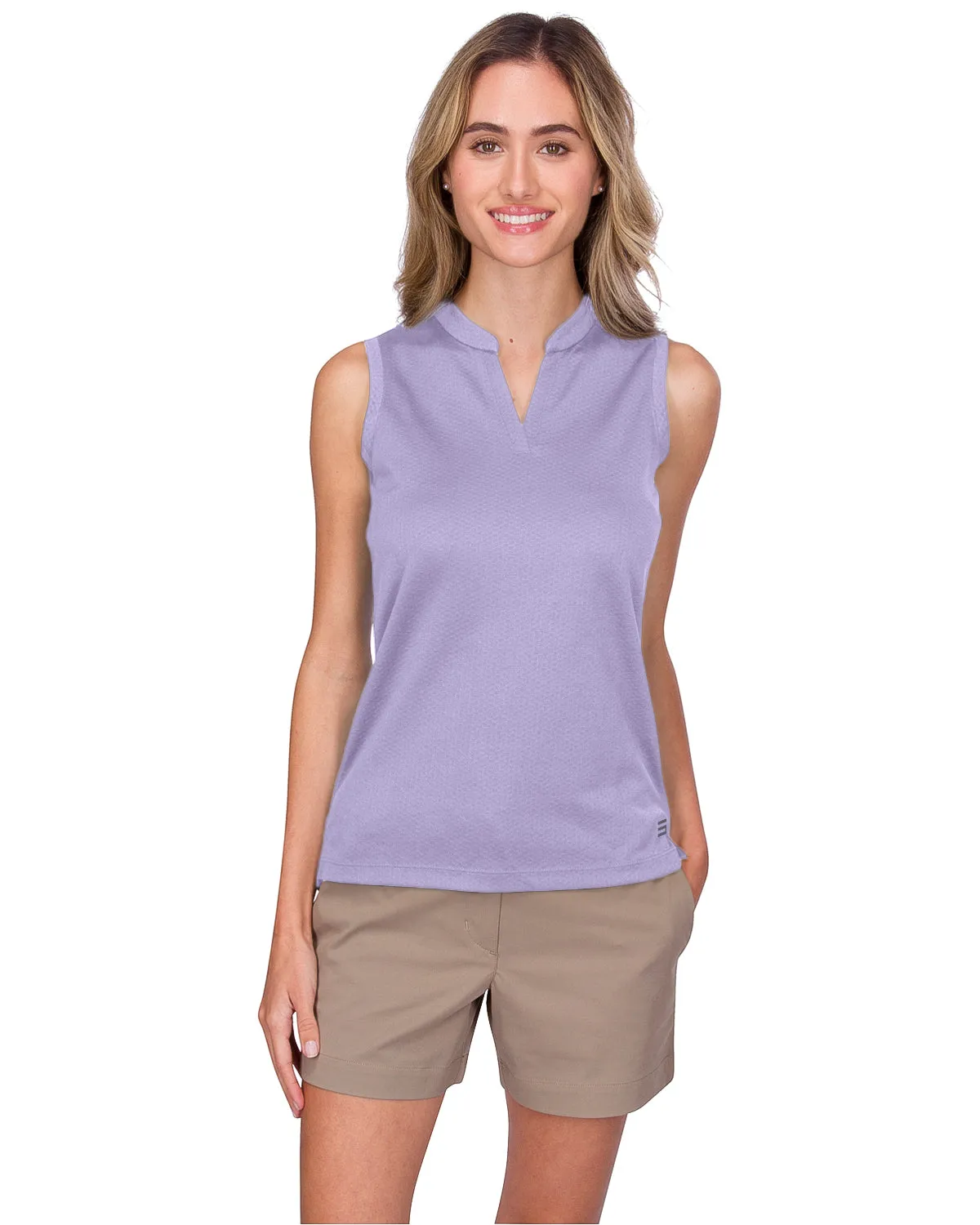 Extreme Deal - Women's Waffle-Textured Collarless Golf Polo