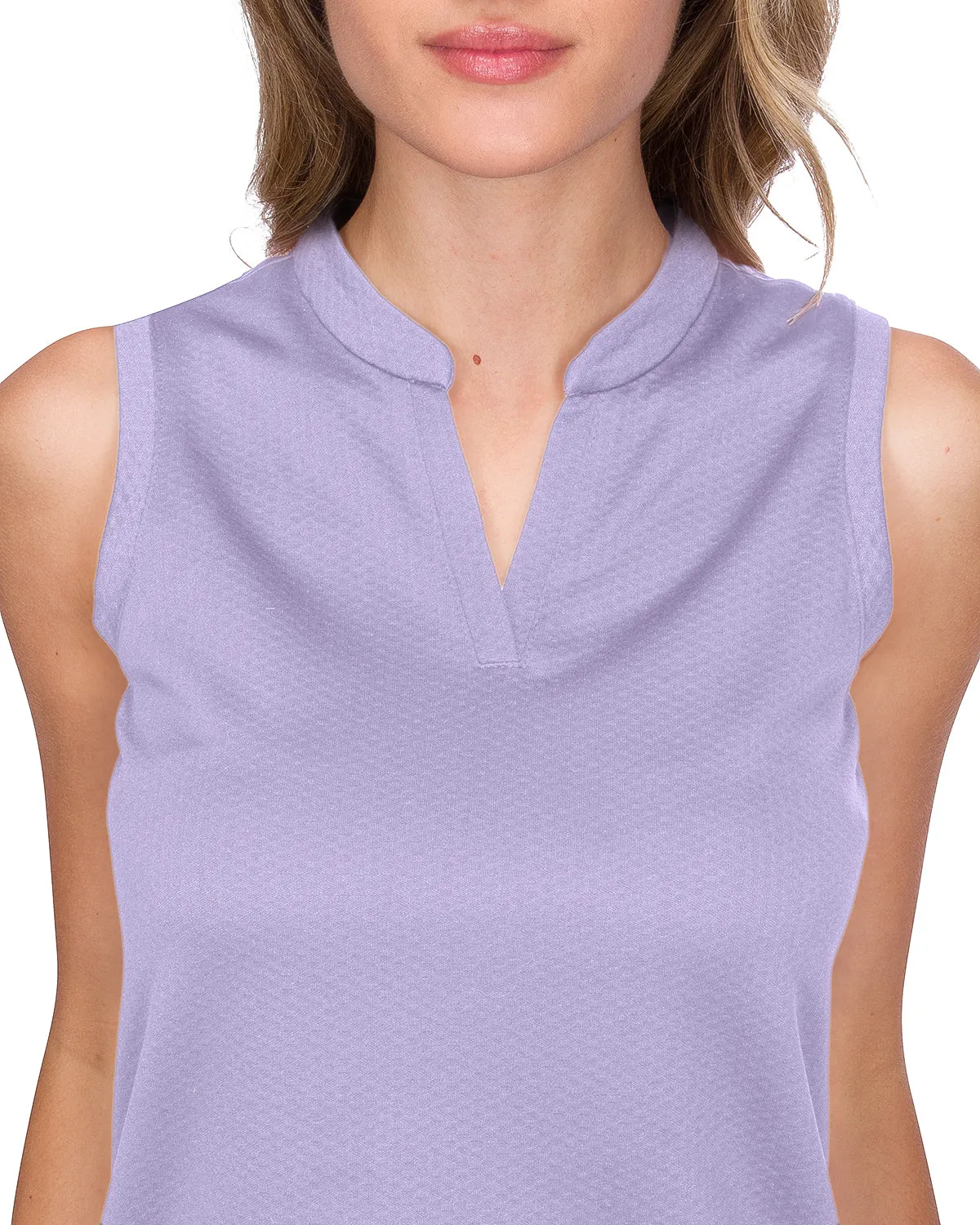 Extreme Deal - Women's Waffle-Textured Collarless Golf Polo