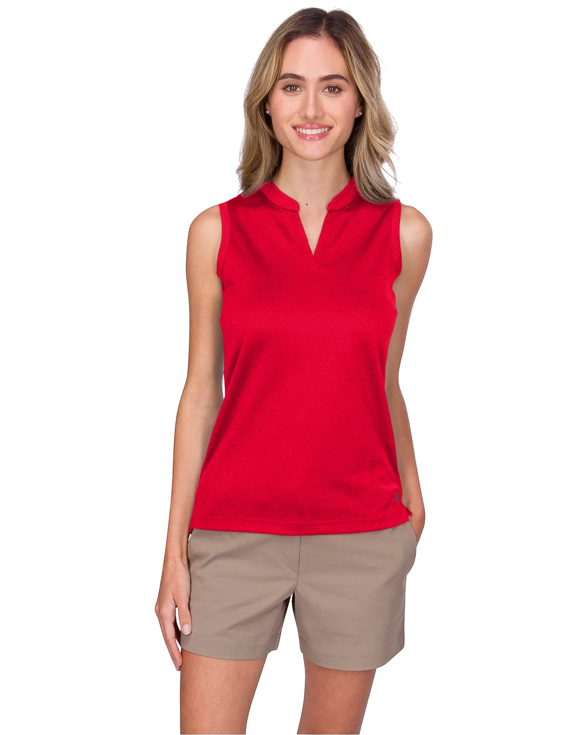 Extreme Deal - Women's Waffle-Textured Collarless Golf Polo