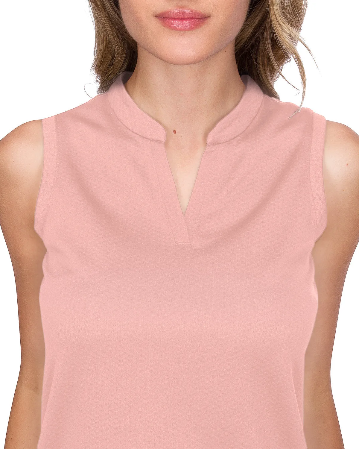 Extreme Deal - Women's Waffle-Textured Collarless Golf Polo