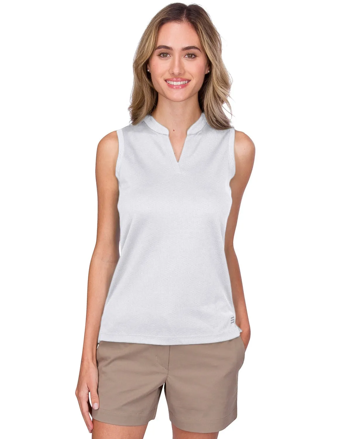 Extreme Deal - Women's Waffle-Textured Collarless Golf Polo