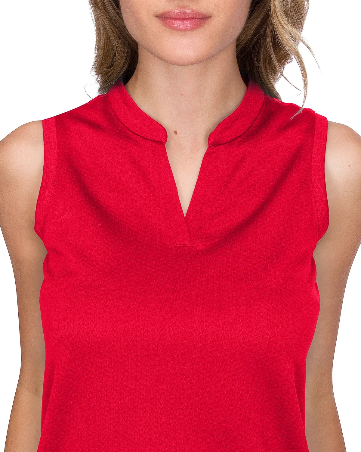Extreme Deal - Women's Waffle-Textured Collarless Golf Polo