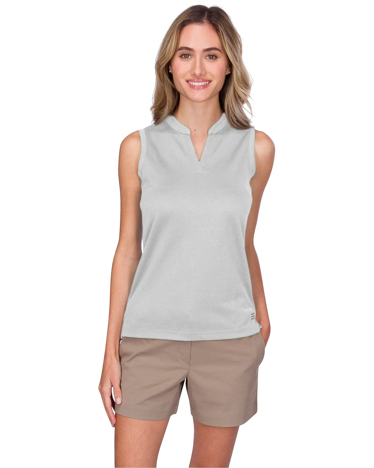 Extreme Deal - Women's Waffle-Textured Collarless Golf Polo