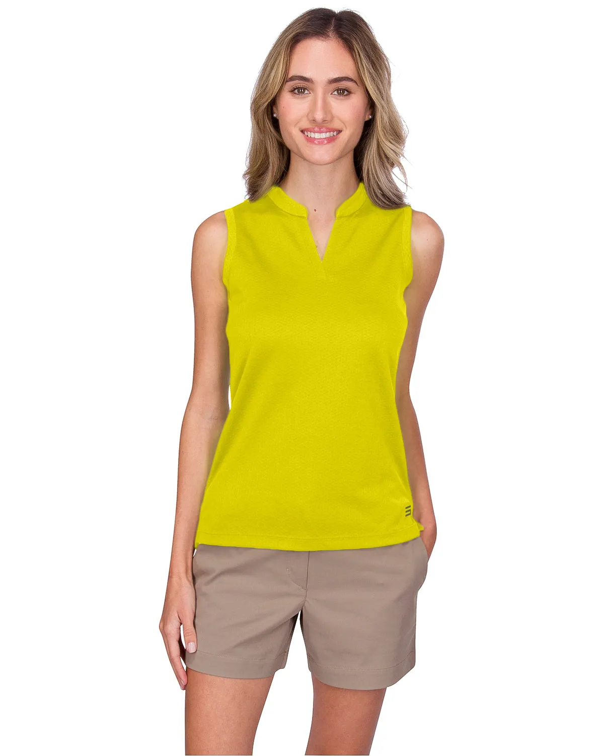 Extreme Deal - Women's Waffle-Textured Collarless Golf Polo