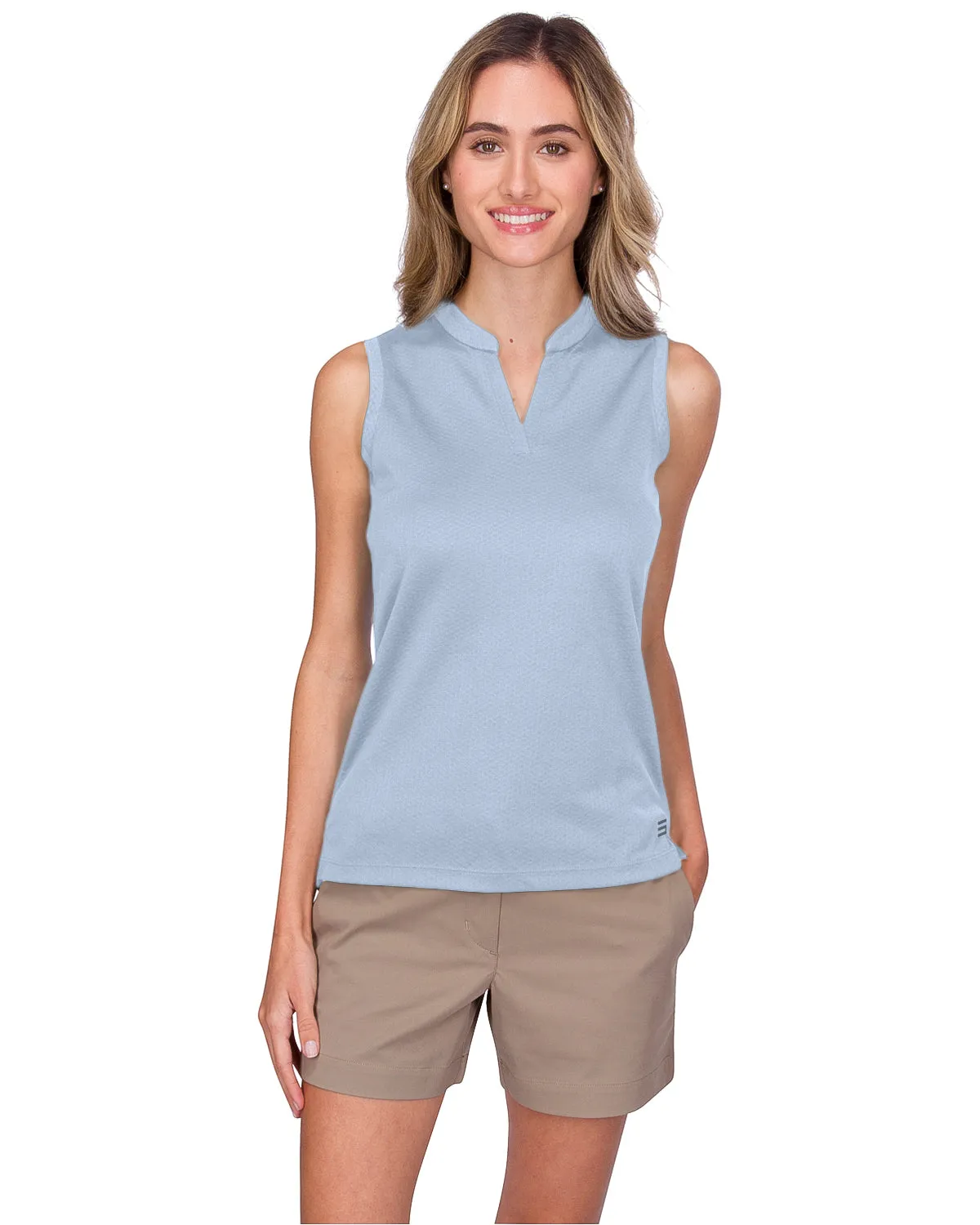 Extreme Deal - Women's Waffle-Textured Collarless Golf Polo
