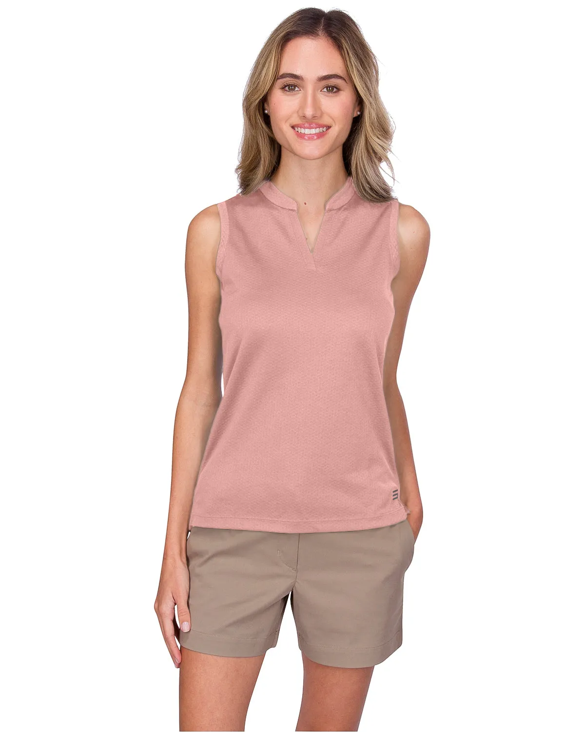 Extreme Deal - Women's Waffle-Textured Collarless Golf Polo
